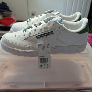 Reebok White and Green Athletic Shoes